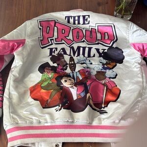 The Proud Family Women's Varsity Jacket - Pink and White